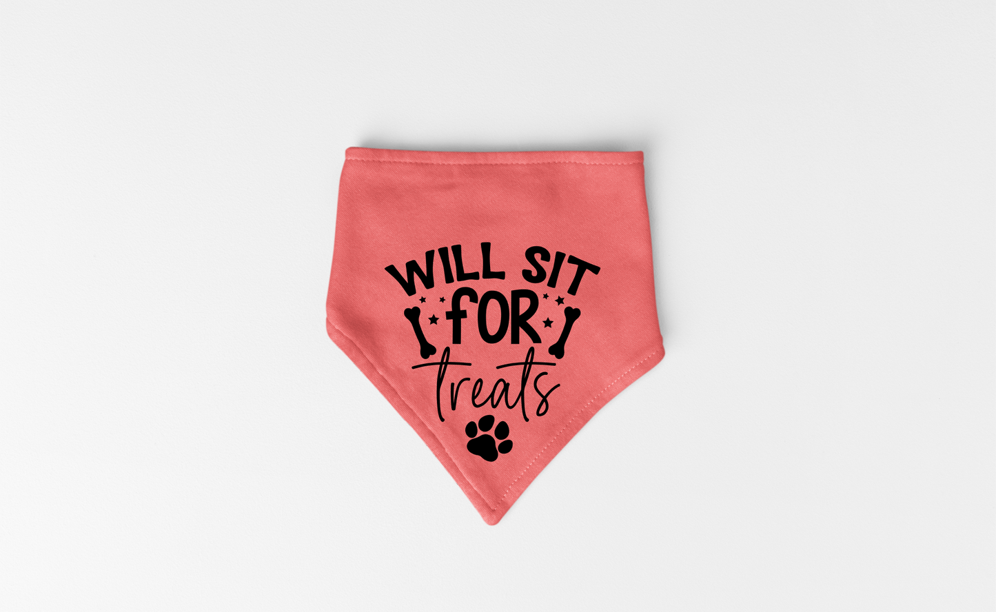 Playful Dog Bandana with Detachable Collar - Will Sit for Treats