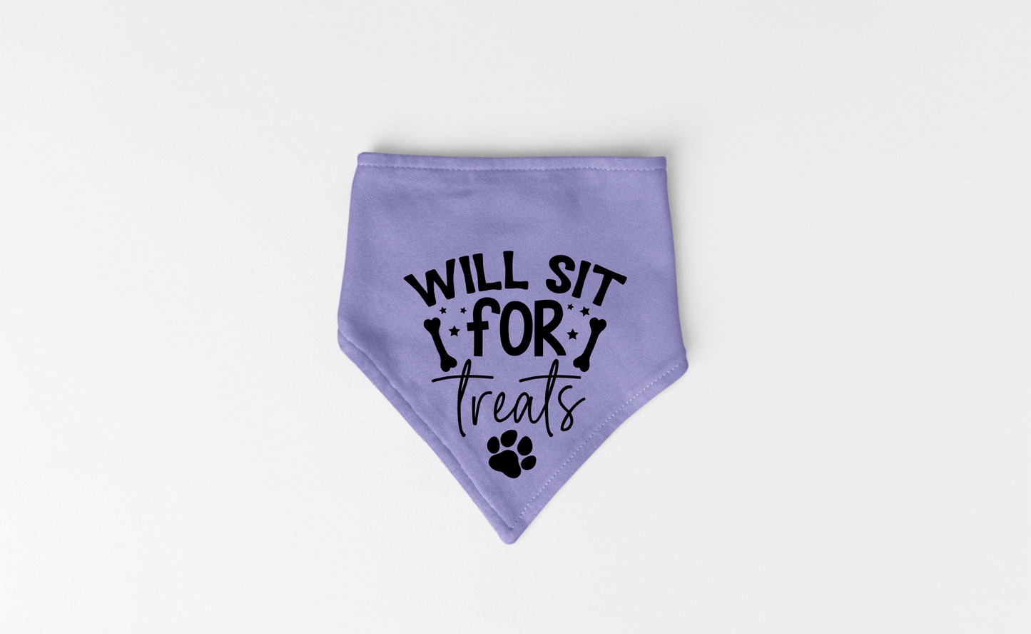 Playful Dog Bandana with Detachable Collar - Will Sit for Treats