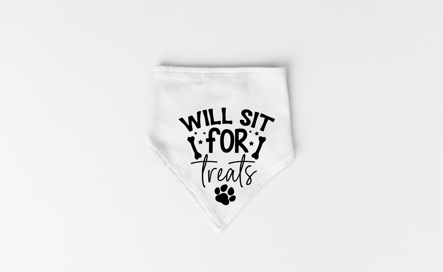 Playful Dog Bandana with Detachable Collar - Will Sit for Treats