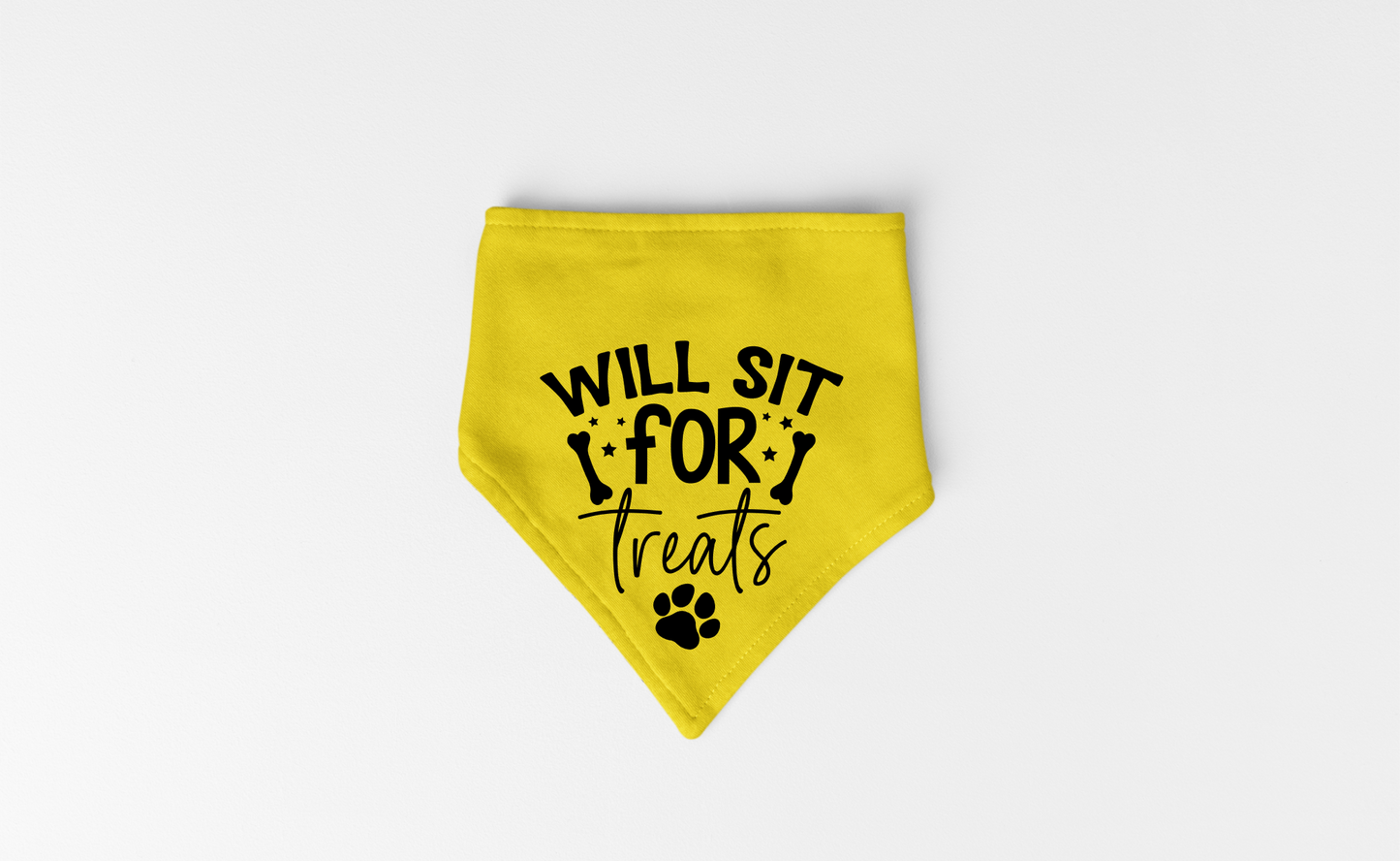 Playful Dog Bandana with Detachable Collar - Will Sit for Treats