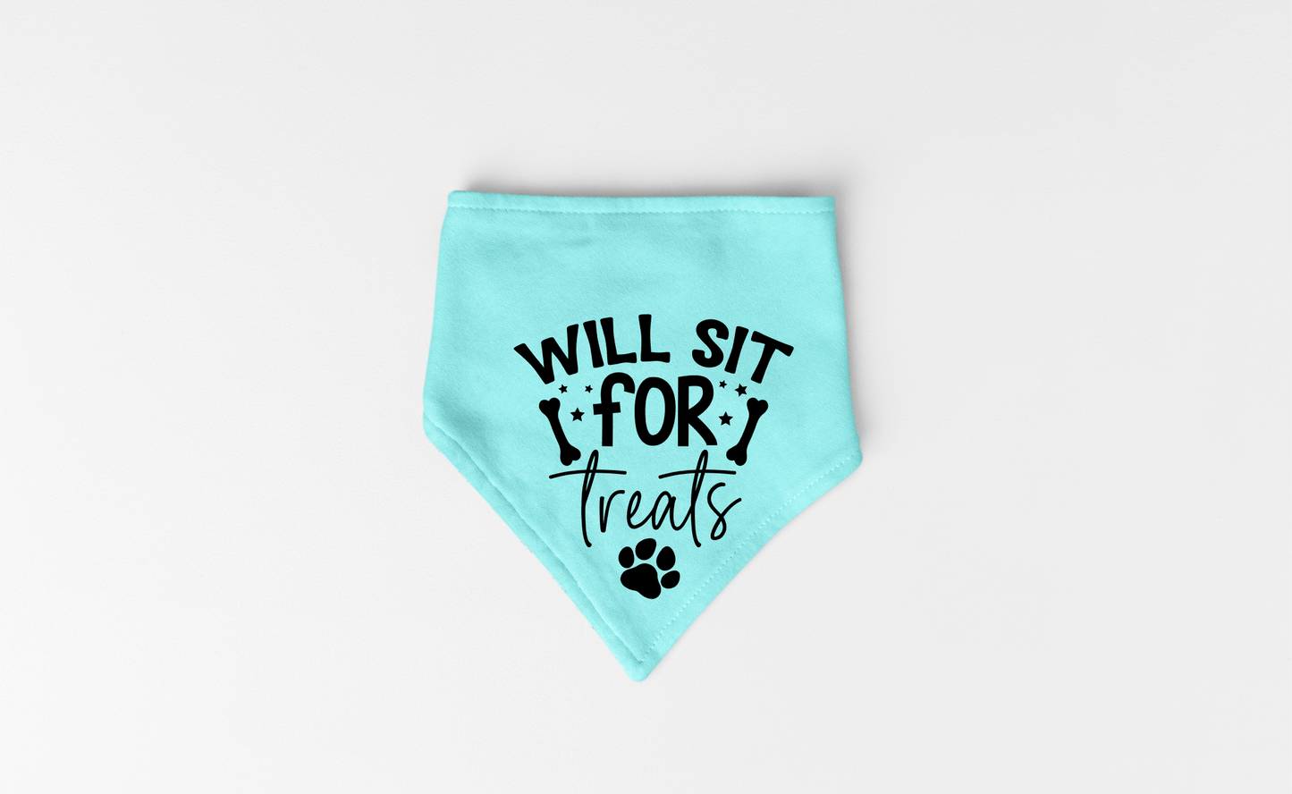Playful Dog Bandana with Detachable Collar - Will Sit for Treats